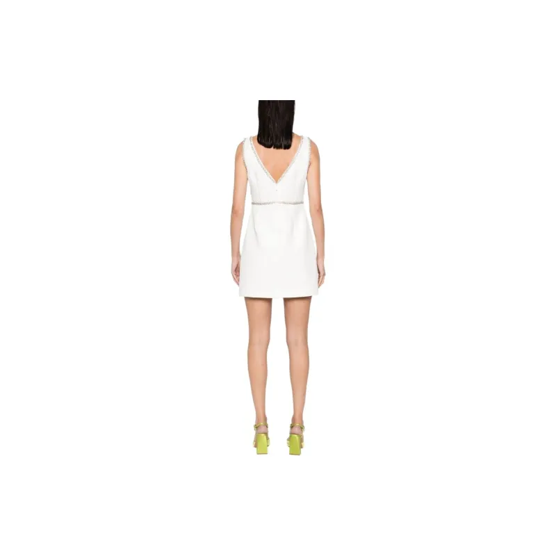 Self portrait Bonded Crepe Bow Mini Dress-4