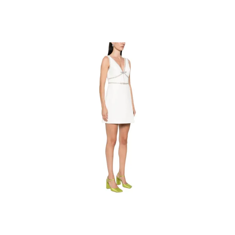 Self portrait Bonded Crepe Bow Mini Dress-3