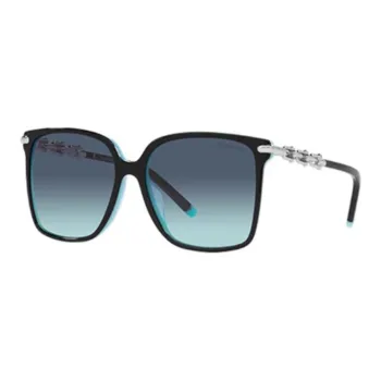 TIFFANY & CO. Metal Irregular Shape Sunglasses Women's Silver Black