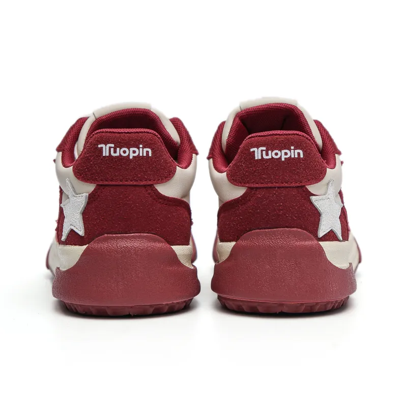 TUOPIN Non-slip Lightweight Low-Top Skateboard Shoes Women's Burgundy-2