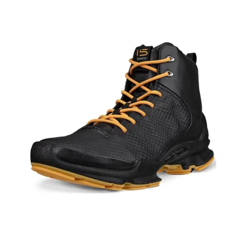 Ecco Casual Shoes Women's High-Top Black/Yellow