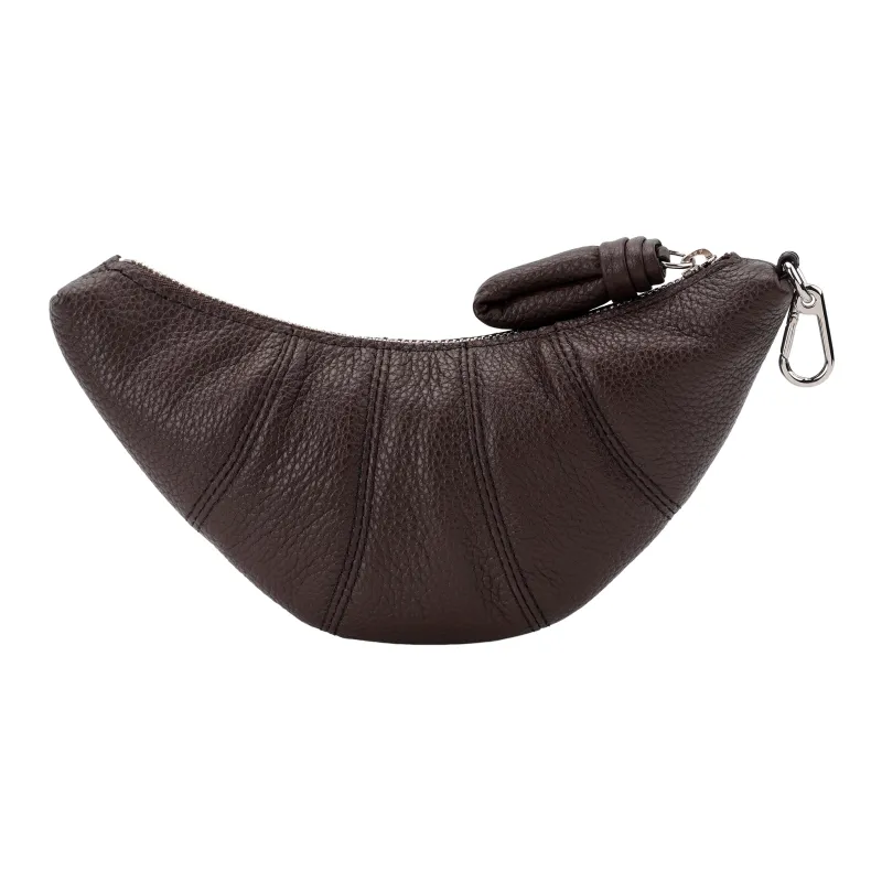 Lemaire Croissant Series Grain Leather Croissant Bag Crossbody Coin Purse Women's Hickory Walnut Brown-3