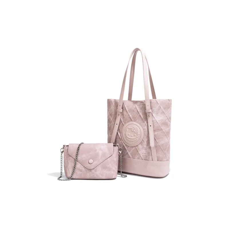 MESUCA Sanrio Hello Kitty Series Synthetic Leather Shoulder Bag Medium Size Women's Pink/Light Blue-7