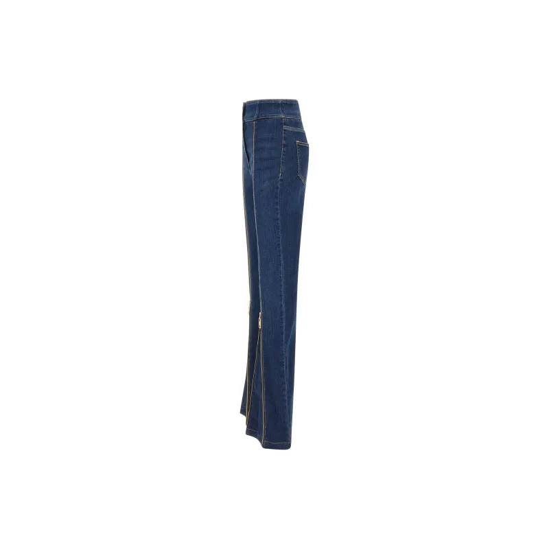 Elisabetta Franchi Zipped Bell-Bottom Jeans-2