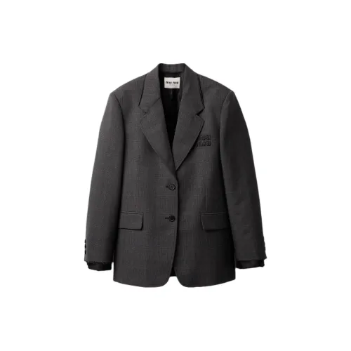 MIU MIU Business Suits Coats Women's Slate Gray