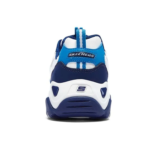 Skechers Kids Abrasion Resistant Support Slip Resistant Low Top Kids Lifestyle Shoes White Blue Kids'-3