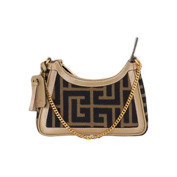 BALMAIN B ARMY Cotton Shoulder Bag, Crossbody Bag, Handbag Women's Black