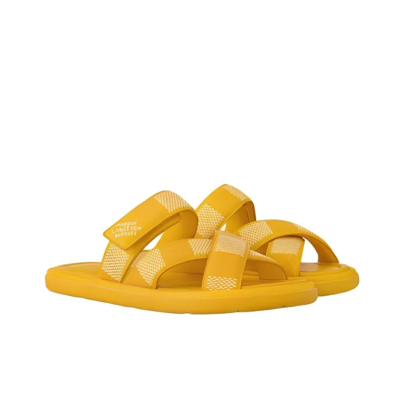 LOUIS VUITTON Rubber Sole Slide Slippers Men's Yellow-2