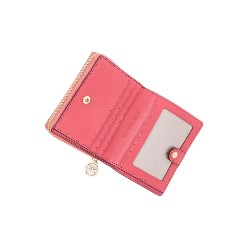 MICHAEL KORS Jet Set Travel Coated Canvas Wallet Medium Size Women's Ice Cake Pink-3