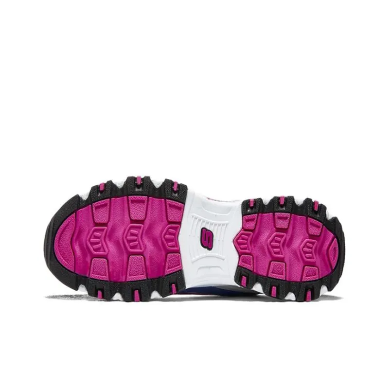 Skechers D'LITES Series Cushioning, Slip Resistant, And Abrasion Resistant Kids Lifestyle Shoes Blue White Teenagers-4
