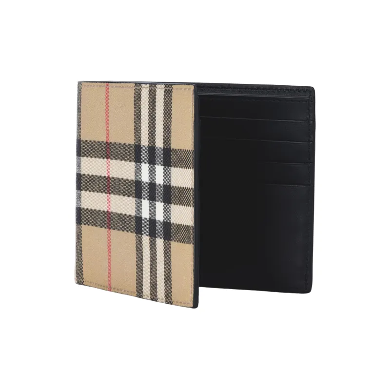 Burberry Vintage Check Bifold Wallet 8 Slot Archive Beige-6