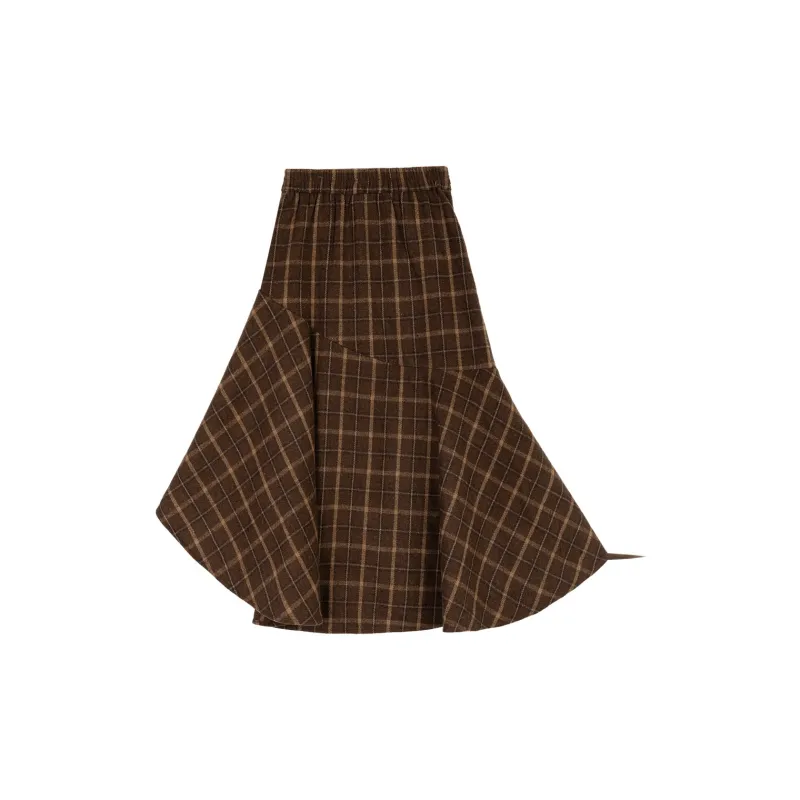 B.Duck Casual Long Skirt Women's Brown-1