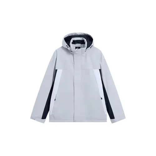 XTEP Trench Coats Men Cloud Peak Gray/Dark Indigo/Pearl White