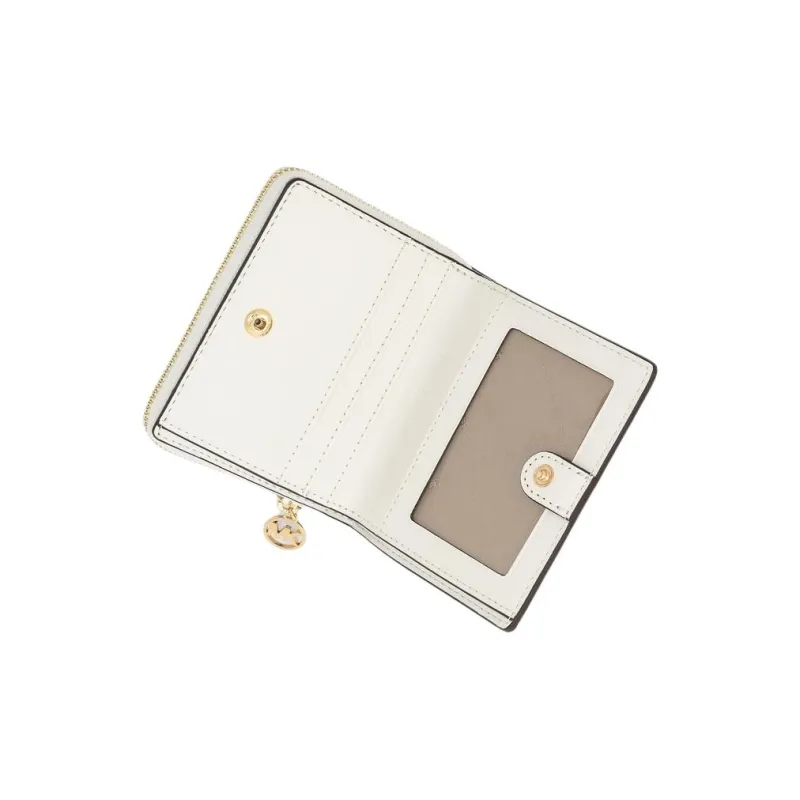 MICHAEL KORS Jet Set Travel Coated Canvas Wallet Medium Size Women's Glossy White-4