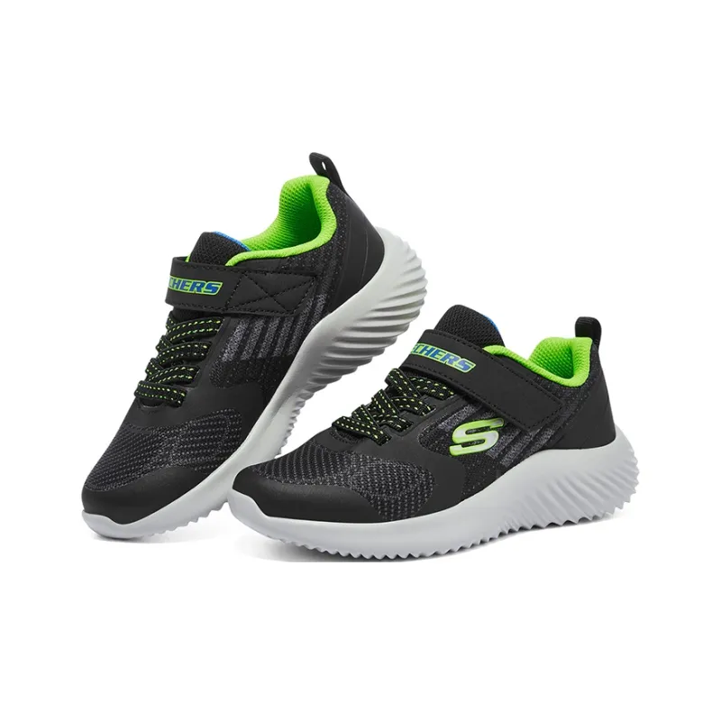 Skechers Slip Resistant Cushioning Abrasion Resistant Low Top Kids Lifestyle Shoes Black Blue Teenagers-2