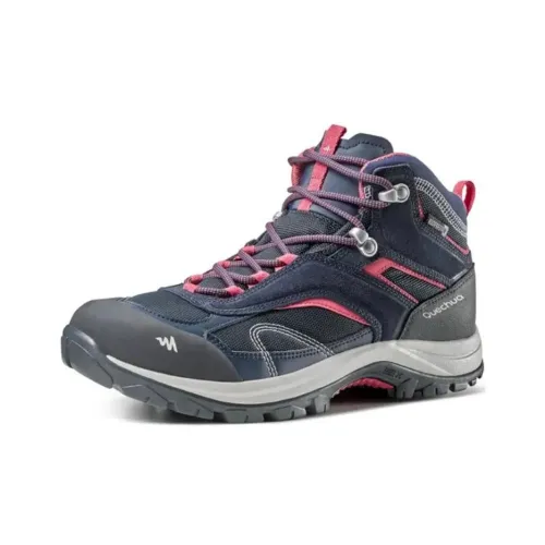 DECATHLON Hiking / Trekking Shoes Women's Mid-Top Dark Blue/Dark Pink