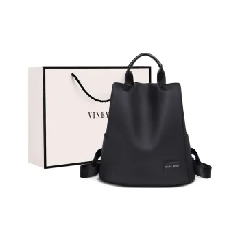 VINEY Fabric Handheld Backpack Large Size Women's Black