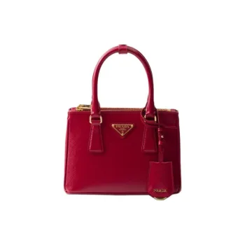 PRADA Galleria Killer Bag Patent Leather Shoulder Bag Crossbody Bag Handbag Mini Women's Cherry Red