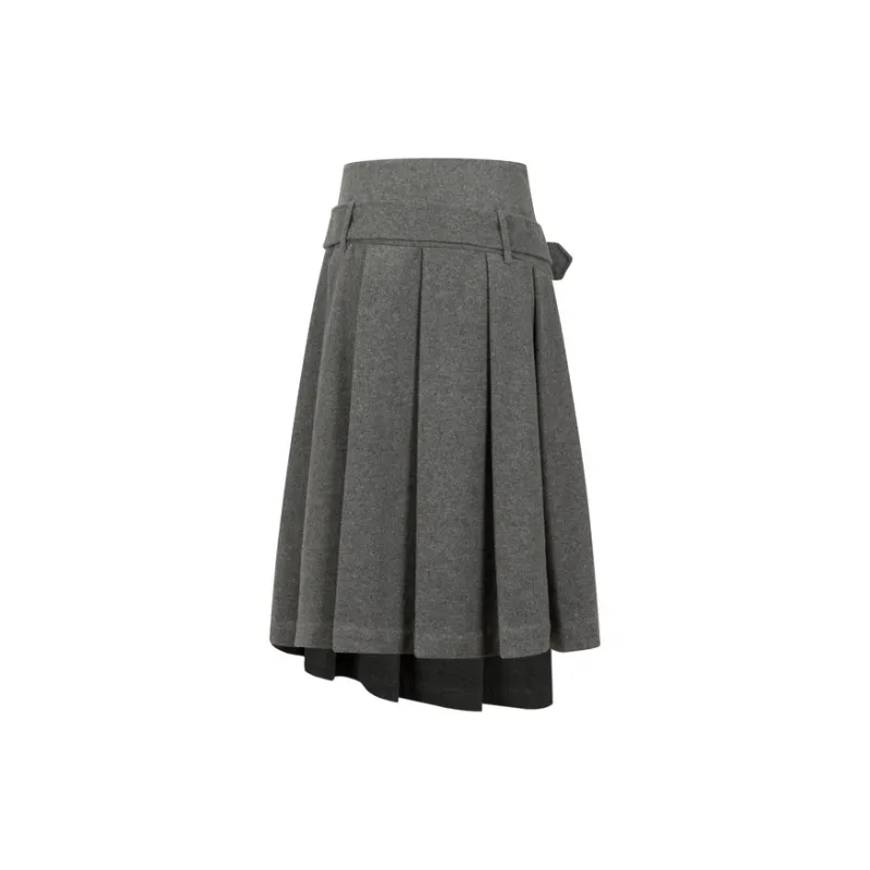 Three Quarters Casual Short Skirts Women's Gray-1
