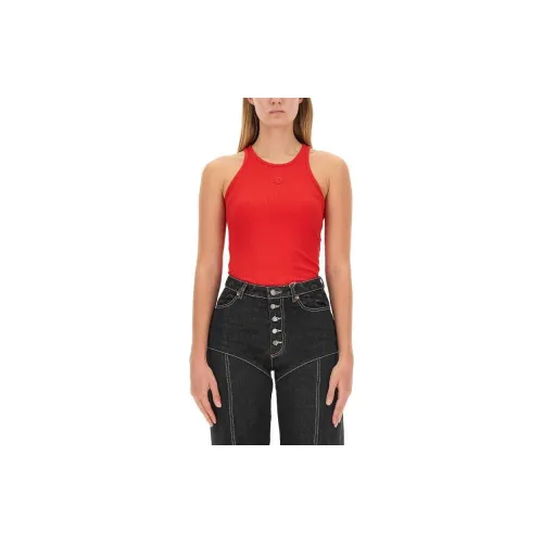 Marine Serre Tank Tops Women's Red