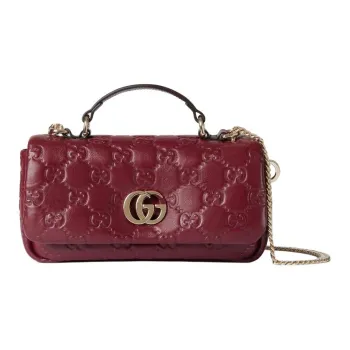 GUCCI Loose Leather Crossbody One Shoulder Handbags Mini Women's Red