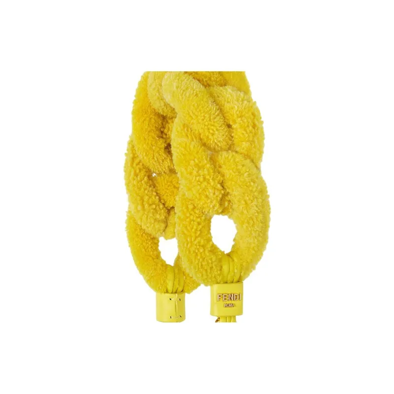 FENDI Sheep Wool Bag Shoulder Strap Mini Women's Yellow-2
