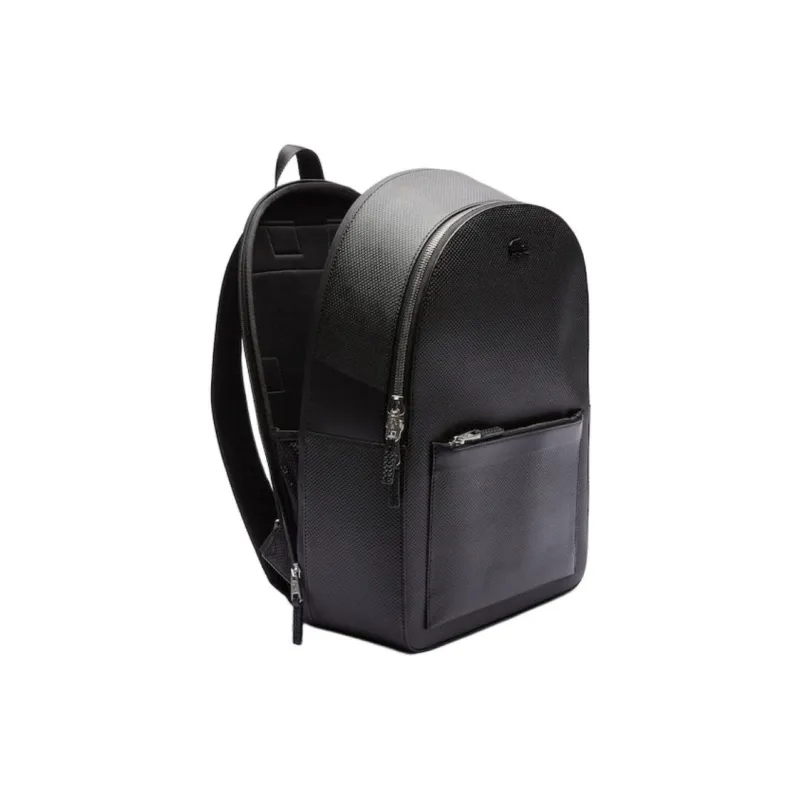LACOSTE Cow Split Leather Backpack Men's Black-2