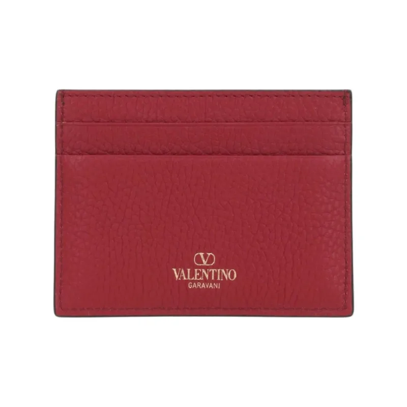 Valentino Calfskin Card Holder Women's Red-2