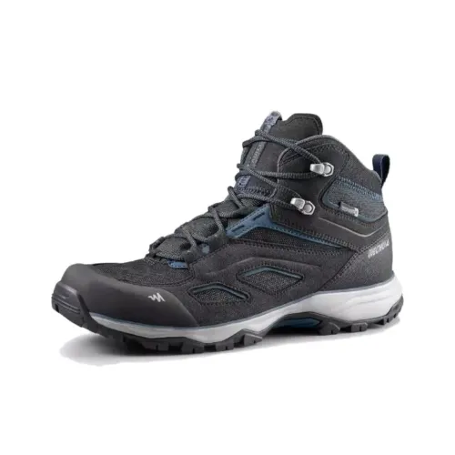 DECATHLON Hiking / Trekking Shoes Men Mid-Top Black/Dark Cyan Brick Gray/Lead Gray