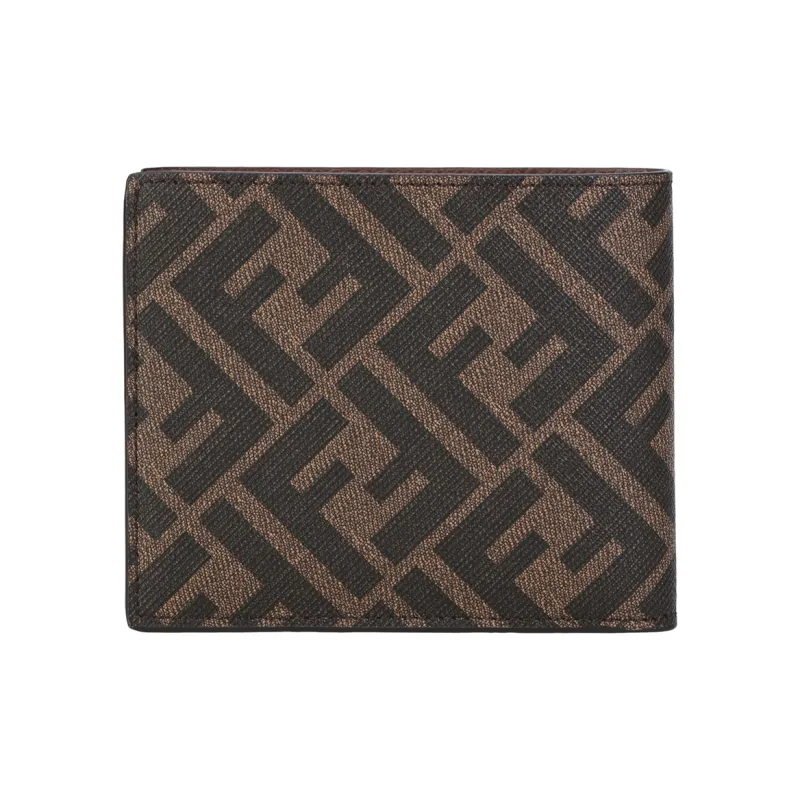 FENDI Fabric Wallet Men's Brown/Yellow-4