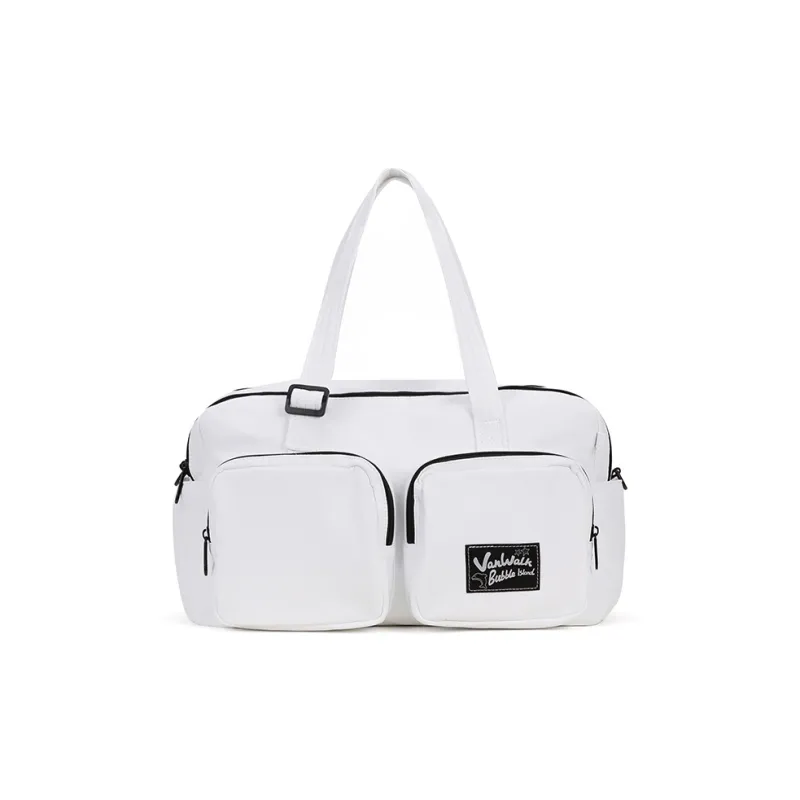 VANWALK Nylon Handbag, Shoulder Bag, Crossbody Bag Large Size Women's Stars Black Sea Salt Blue Doodle White-4