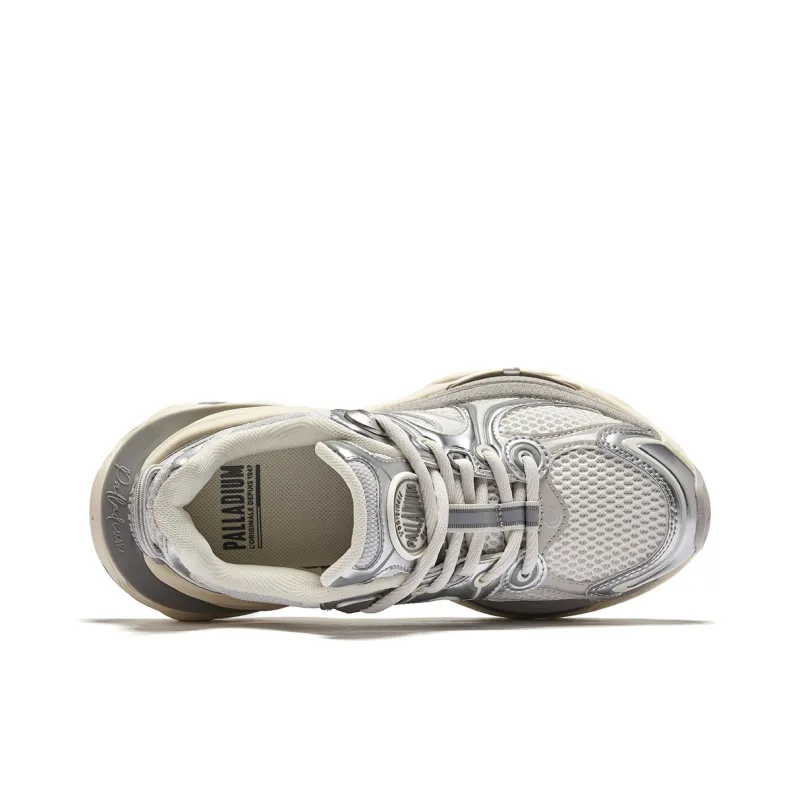 Palladium Anti Slip Wear Resistant Low Top Casual Shoes Unisex Silver Gray-5