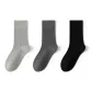 [Crew Socks 3 Pack]Light Gray+Dark Gray+Black