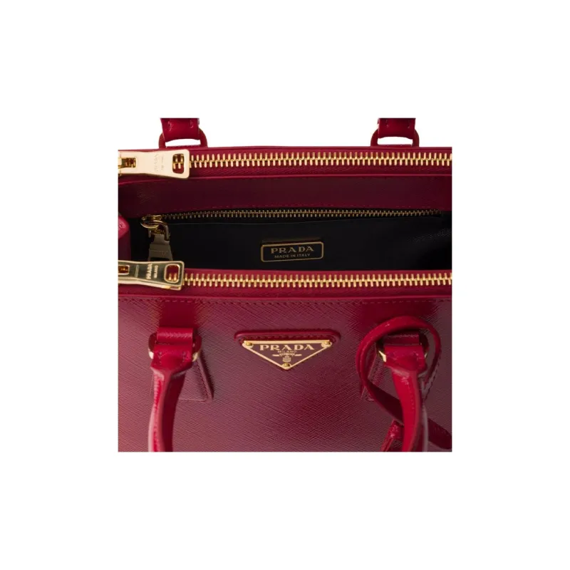 PRADA Galleria Killer Bag Patent Leather Shoulder Bag Crossbody Bag Handbag Mini Women's Cherry Red-3