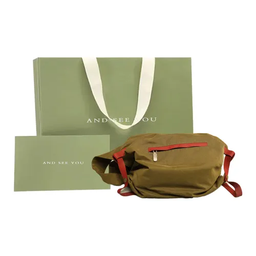 ANDSEEYOU Cotton Crossbody Bag, Shoulder Bag Regular Women's Army Green/Black