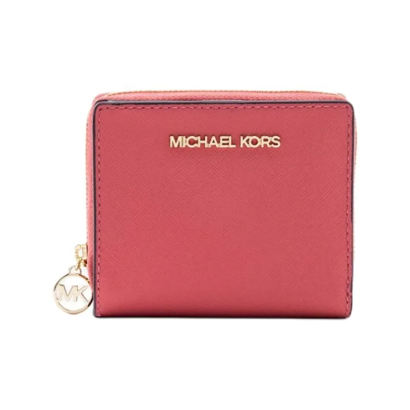 MICHAEL KORS Jet Set Travel Coated Canvas Wallet Medium Size Women's Ice Cake Pink-0