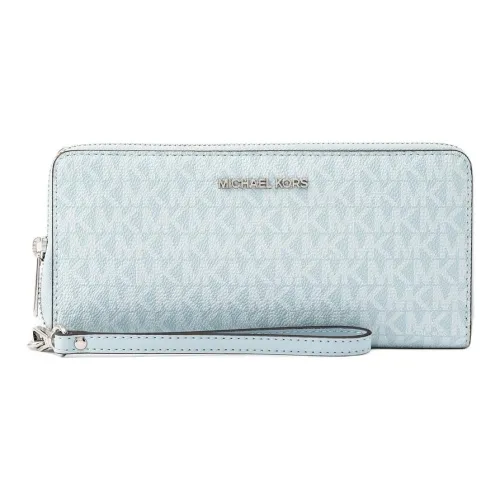 MICHAEL KORS Jet Set Travel Coated Canvas Wallet Large Size Women's Vesta Blue