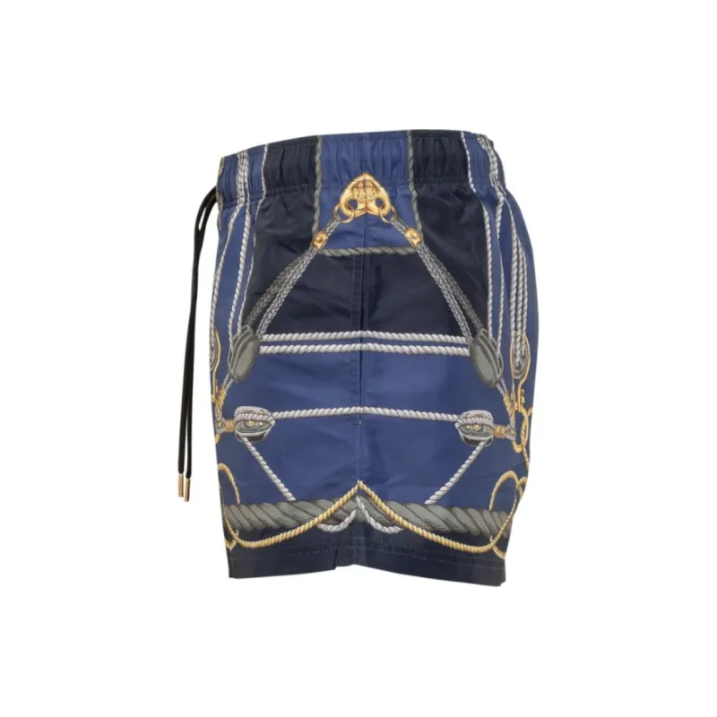 VERSACE Nautical Graphic Printed Drawstring Swim Shorts-2