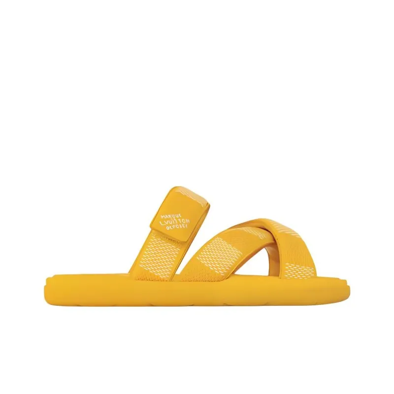 LOUIS VUITTON Rubber Sole Slide Slippers Men's Yellow-1