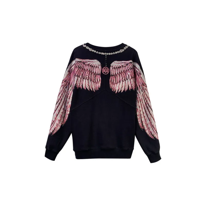 TCH Sweatshirt Women's Black With Pink Logo-1
