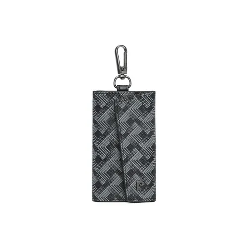 PIERRE CARDIN Polyvinyl Chloride Key Pouch Men's Gray Black