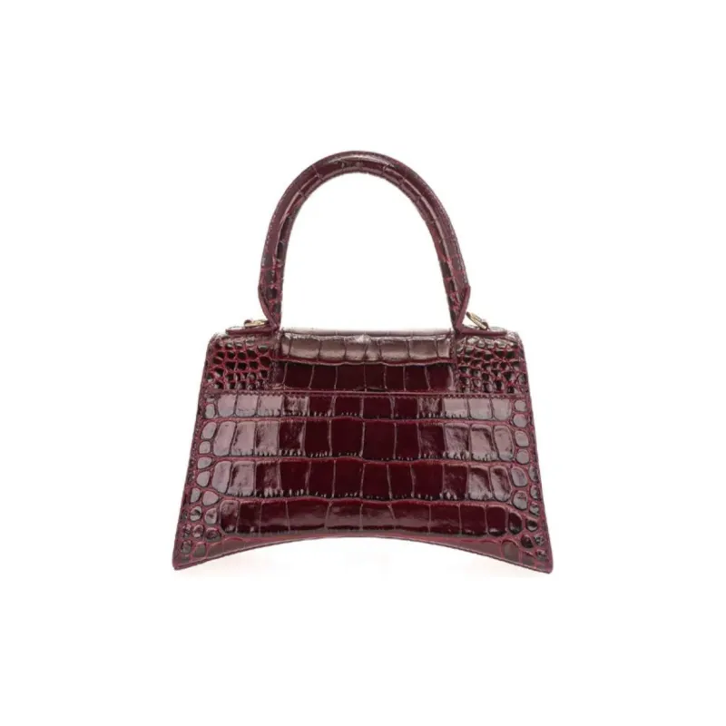 Balenciaga Cow Leather Crossbody Bag Small Size Women's Dark Red-2