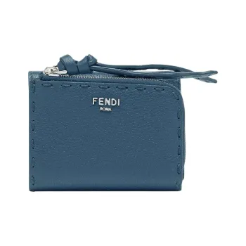 FENDI Peekaboo Calfskin Coin Purse Women's Blue