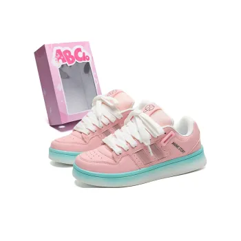 ABCIO Slip Resistant Water Resistant Wear Resistant Lightweight Low Top Skateboard Shoes Unisex Guava