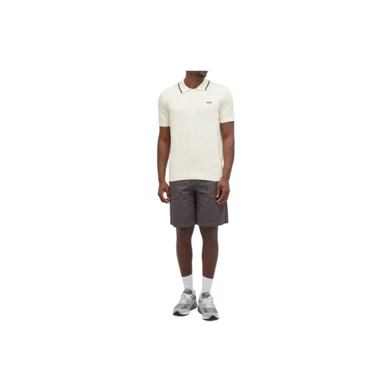 A.P.C Flynn Logo Embroidered Short Sleeved Polo Shirt-2
