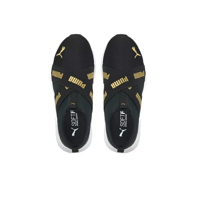 Puma Wired Run Slip-On Big Kid 'Black Team Gold'-2