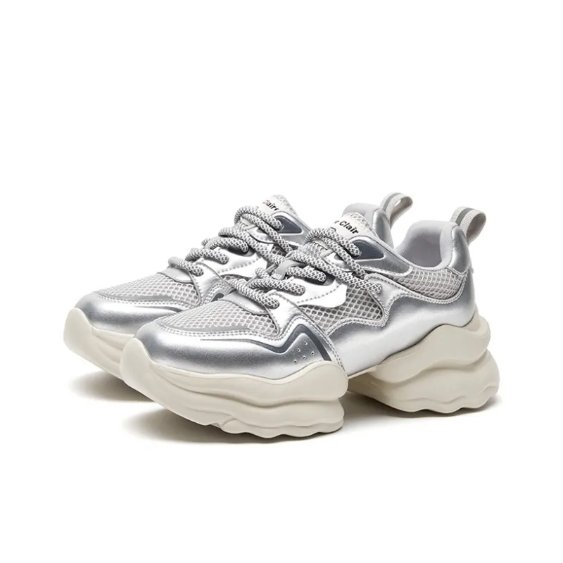 Marie Claire Cushioning Anti Slip And Wear Resistant Height Increasing Low Top Chunky Sneakers Women's-3