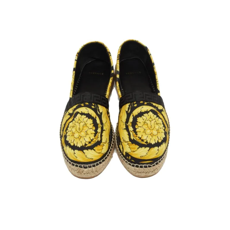 VERSACE Barocco Espadrilles Women's Black/Yellow-4