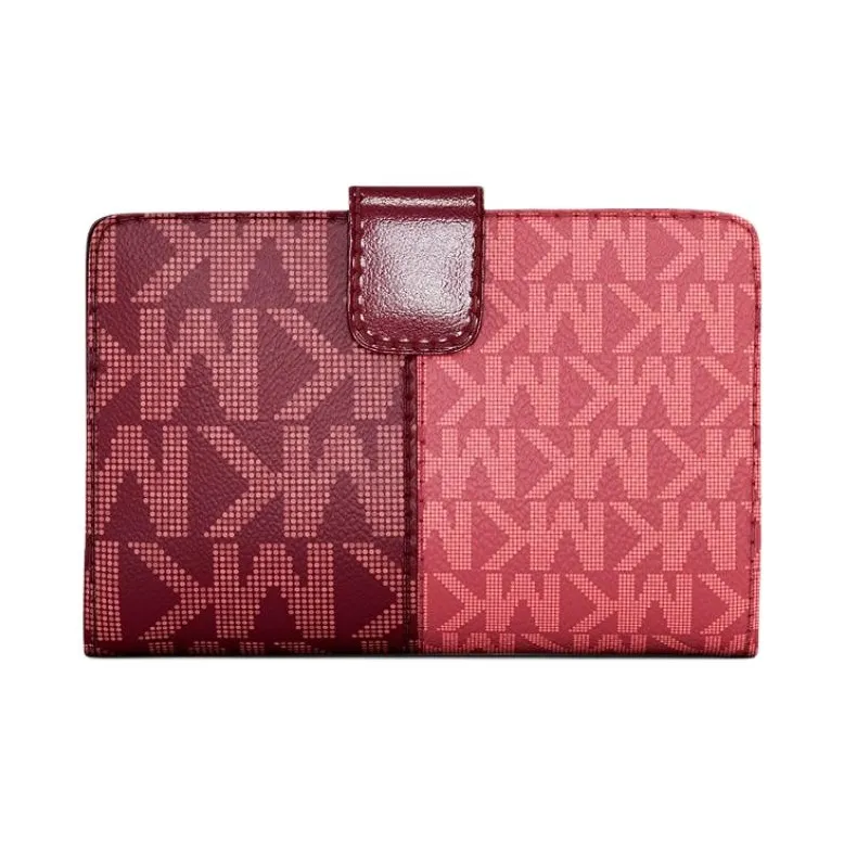 MICHAEL KORS Jet Set Coated Canvas Wallet Medium Size Women's Ox Blood Red-2