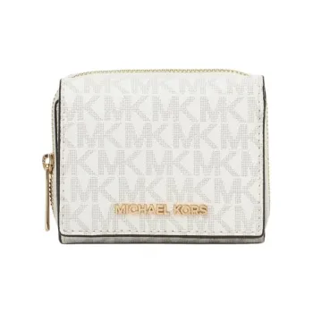 MICHAEL KORS Jet Set Travel Coated Canvas Wallet Small Size Women's Optical White